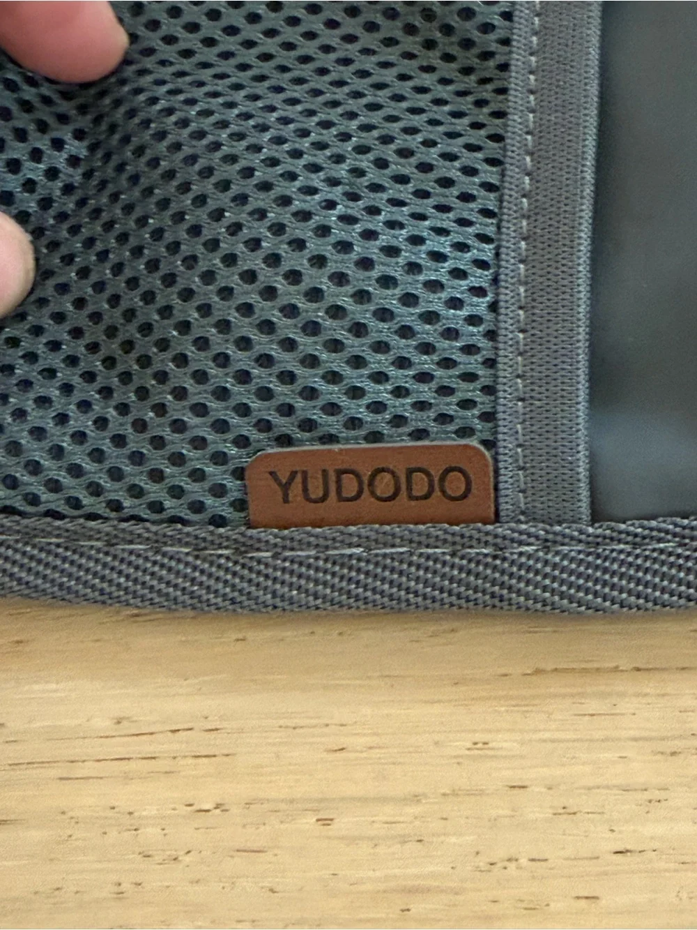 YUDODO Gray and pink crossbody pet carrier. medium up to 9bs